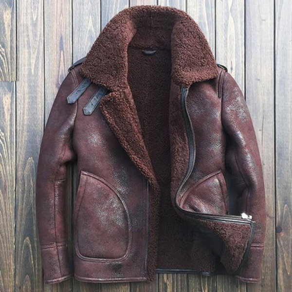 New Best Sheepskin Shearling Aviator Bomber Leather Jacket